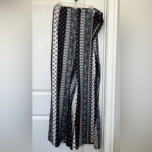 Stylish Black and White Patterned Women's Pants
